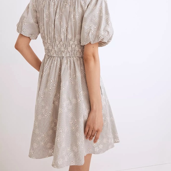 Madewell Eyelet Sophia Mini Dress in Stripe 2X - Picture 4 of 8